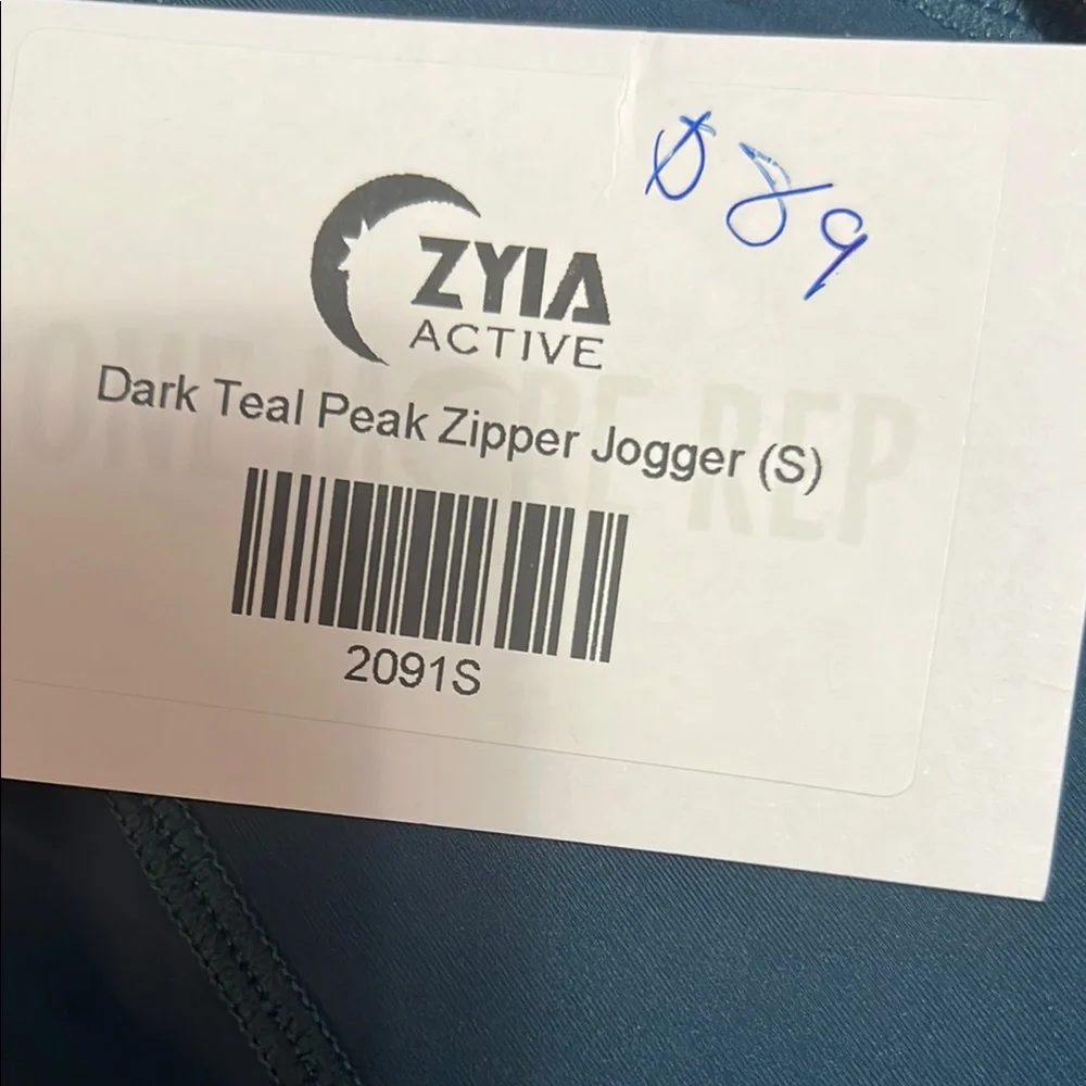 Dark Teal Peak Zipper Jogger Pants with Drawstring NWTB #2091 - Picture 2 of 3